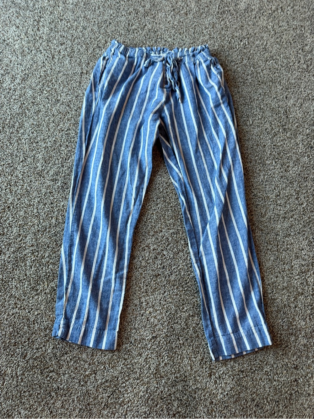 Beach Lunch Lounge Large Blue White Stripe Pull On Beach Pants Coastal